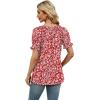 imageWIHOLL Womens Summer Tops Short Sleeve Shirts Smocked Puff Sleeve Blouses Casual Loose Fit Trendy Clothes S3XLB  Red White Floral