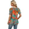 imageWIHOLL Womens Summer Tops Short Sleeve Shirts Smocked Puff Sleeve Blouses Casual Loose Fit Trendy Clothes S3XLB  Tropical Print