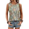 imageWIHOLL Tank Tops for Women Summer Outfits 2026 Crew Neck Casual Sleeveless Shirts Blouses ClothesBoho Print