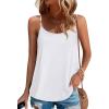 image:imageWIHOLL Womens Tank Tops Beaded Spaghetti Strap Cami Flowy Scoop Neck Sleeveless Summer Beach Vacation Clothes08  White