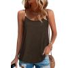 image:imageWIHOLL Womens Tank Tops Beaded Spaghetti Strap Cami Flowy Scoop Neck Sleeveless Summer Beach Vacation Clothes09  Brown