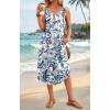 image:imageWIHOLL Summer Dresses for Women Button Front Sleeveless Casual Midi Dress Beach Vacation Sundresses with PocketsBlue Boho Print