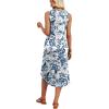 image:imageWIHOLL Summer Dresses for Women Button Front Sleeveless Casual Midi Dress Beach Vacation Sundresses with PocketsBlue Boho Print