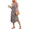 image:imageWIHOLL Summer Dresses for Women Button Front Sleeveless Casual Midi Dress Beach Vacation Sundresses with PocketsBoho Paisley Print