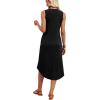 image:imageWIHOLL Summer Dresses for Women Button Front Sleeveless Casual Midi Dress Beach Vacation Sundresses with PocketsSolid Black
