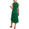 image:imageWIHOLL Summer Dresses for Women Button Front Sleeveless Casual Midi Dress Beach Vacation Sundresses with PocketsSolid Green