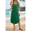 image:imageWIHOLL Summer Dresses for Women Button Front Sleeveless Casual Midi Dress Beach Vacation Sundresses with PocketsSolid Green