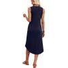 image:imageWIHOLL Summer Dresses for Women Button Front Sleeveless Casual Midi Dress Beach Vacation Sundresses with PocketsSolid Navy