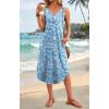 image:imageWIHOLL Summer Dresses for Women Button Front Sleeveless Casual Midi Dress Beach Vacation Sundresses with PocketsSummer Blue Floral