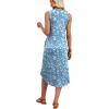 image:imageWIHOLL Summer Dresses for Women Button Front Sleeveless Casual Midi Dress Beach Vacation Sundresses with PocketsSummer Blue Floral
