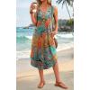 image:imageWIHOLL Summer Dresses for Women Button Front Sleeveless Casual Midi Dress Beach Vacation Sundresses with PocketsTeal Orange Floral
