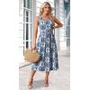 image:imageWIHOLL Summer Dresses for Women Flowy Casual Midi Dress Beach Vacation Sundresses with PocketsBlue Damask Print