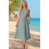 image:imageWIHOLL Summer Dresses for Women Flowy Casual Midi Dress Beach Vacation Sundresses with PocketsGreen White Print