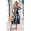 image:imageWIHOLL Summer Dresses for Women Flowy Casual Midi Dress Beach Vacation Sundresses with PocketsNavy Print