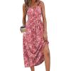 image:imageWIHOLL Summer Dresses for Women Flowy Casual Midi Dress Beach Vacation Sundresses with PocketsRed Paisley Print