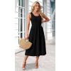 image:imageWIHOLL Summer Dresses for Women Flowy Casual Midi Dress Beach Vacation Sundresses with PocketsSolid Black