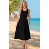 image:imageWIHOLL Summer Dresses for Women Flowy Casual Midi Dress Beach Vacation Sundresses with PocketsSolid Black
