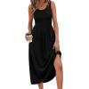 image:imageWIHOLL Summer Dresses for Women Flowy Casual Midi Dress Beach Vacation Sundresses with PocketsSolid Black