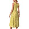 image:imageWIHOLL Summer Dresses for Women Flowy Casual Midi Dress Beach Vacation Sundresses with PocketsYellow White Print