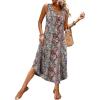 image:imageWIHOLL Summer Dresses for Women Button Front Sleeveless Casual Midi Dress Beach Vacation Sundresses with PocketsBoho Paisley Print