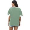 image:imageWIHOLL Womens T Shirts Loose Fit Short Sleeve Tees V Neck Color Block Summer Tops 2026 Fashion S3XL04  Light Green