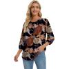 image:imageWIHOLL 34 Length Sleeve Womens Tops Pleated Front Crew Neck Blouses Dressy Casual Business Casual Spring Summer Shirts S3XL08  Floral Print