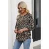 image:imageWIHOLL 34 Length Sleeve Womens Tops Pleated Front Crew Neck Blouses Dressy Casual Business Casual Spring Summer Shirts S3XL10  Leopard Print