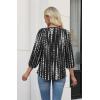 image:imageWIHOLL 34 Length Sleeve Womens Tops Pleated Front Crew Neck Blouses Dressy Casual Business Casual Spring Summer Shirts S3XL13  Black White Tie Dye