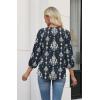 image:imageWIHOLL 34 Length Sleeve Womens Tops Pleated Front Crew Neck Blouses Dressy Casual Business Casual Spring Summer Shirts S3XL14  Navy Vintage Floral