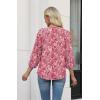 image:imageWIHOLL 34 Length Sleeve Womens Tops Pleated Front Crew Neck Blouses Dressy Casual Business Casual Spring Summer Shirts S3XL15  Pink Paisley
