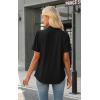 image:imageWIHOLL Womens Tops Short Puff Sleeve Shirts Mock Neck Pleated Spring Blouses Dressy Casual Business Casual Summer Outfits01  Black