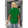 image:imageWIHOLL Womens Tops Short Puff Sleeve Shirts Mock Neck Pleated Spring Blouses Dressy Casual Business Casual Summer Outfits01  Green