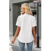 image:imageWIHOLL Womens Tops Short Puff Sleeve Shirts Mock Neck Pleated Spring Blouses Dressy Casual Business Casual Summer Outfits01  White