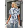 image:imageWIHOLL Womens Tops Short Puff Sleeve Shirts Mock Neck Pleated Spring Blouses Dressy Casual Business Casual Summer Outfits02  Blue White Floral