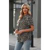 image:imageWIHOLL Womens Tops Short Puff Sleeve Shirts Mock Neck Pleated Spring Blouses Dressy Casual Business Casual Summer Outfits02  Leopard Print