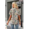 image:imageWIHOLL Womens Tops Short Puff Sleeve Shirts Mock Neck Pleated Spring Blouses Dressy Casual Business Casual Summer Outfits02  Retro Cream Floral