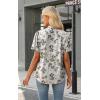 image:imageWIHOLL Womens Tops Short Puff Sleeve Shirts Mock Neck Pleated Spring Blouses Dressy Casual Business Casual Summer Outfits02  White Floral