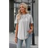 image:imageWIHOLL Womens Tops Short Puff Sleeve Shirts Mock Neck Pleated Spring Blouses Dressy Casual Business Casual Summer Outfits02  White Polka Dot
