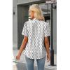 image:imageWIHOLL Womens Tops Short Puff Sleeve Shirts Mock Neck Pleated Spring Blouses Dressy Casual Business Casual Summer Outfits02  White Polka Dot