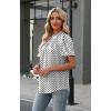 image:imageWIHOLL Womens Tops Short Puff Sleeve Shirts Mock Neck Pleated Spring Blouses Dressy Casual Business Casual Summer Outfits02  White Polka Dot