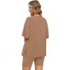 image:imageWIHOLL 2 Piece Lounge Sets for Women Summer Oversized Tshirts Biker Shorts Casual Airport Vacation OutfitsCoffee
