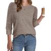 image:imageWIHOLL 34 Length Sleeve Womens Tops Sweaters Shirts Lightweight Spring Outfits 2026 Winter Clothing S3XL03coffee