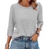 image:imageWIHOLL 34 Length Sleeve Womens Tops Sweaters Shirts Lightweight Spring Outfits 2026 Winter Clothing S3XL05light Grey