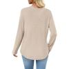 image:imageWIHOLL Long Sleeve Shirts for Women Waffle Knit Trendy Spring Fashion 2026 Dressy Casual Blouses Teacher OutfitsApricot