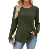 image:imageWIHOLL Long Sleeve Shirts for Women Waffle Knit Trendy Spring Fashion 2026 Dressy Casual Blouses Teacher OutfitsArmy Green