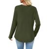 image:imageWIHOLL Long Sleeve Shirts for Women Waffle Knit Trendy Spring Fashion 2026 Dressy Casual Blouses Teacher OutfitsArmy Green