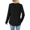 image:imageWIHOLL Long Sleeve Shirts for Women Waffle Knit Trendy Spring Fashion 2026 Dressy Casual Blouses Teacher OutfitsBlack