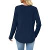 image:imageWIHOLL Long Sleeve Shirts for Women Waffle Knit Trendy Spring Fashion 2026 Dressy Casual Blouses Teacher OutfitsBlue