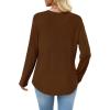 image:imageWIHOLL Long Sleeve Shirts for Women Waffle Knit Trendy Spring Fashion 2026 Dressy Casual Blouses Teacher OutfitsBrown