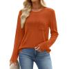 image:imageWIHOLL Long Sleeve Shirts for Women Waffle Knit Trendy Spring Fashion 2026 Dressy Casual Blouses Teacher OutfitsCaramel